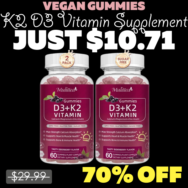 K2 D3 Vitamin Supplement Only $10.71 (Regularly $29.99)