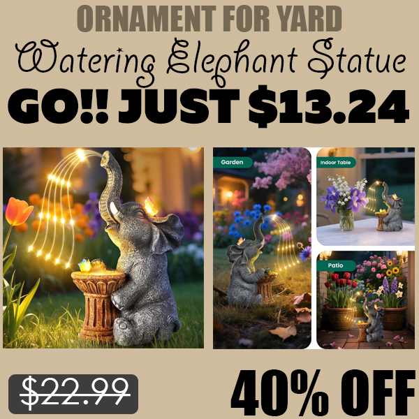 Watering Elephant Statue Only $13.24 (Regularly $22.99)