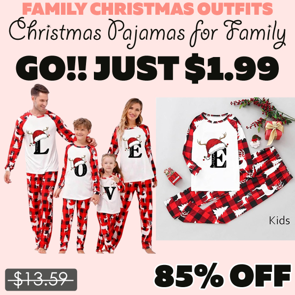 Christmas Pajamas for Family Only $1.99 (Regularly $13.59)