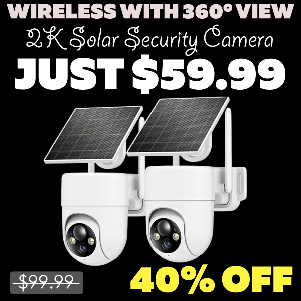 2K Solar Security Camera Only $59.99 (Regularly $99.99)
