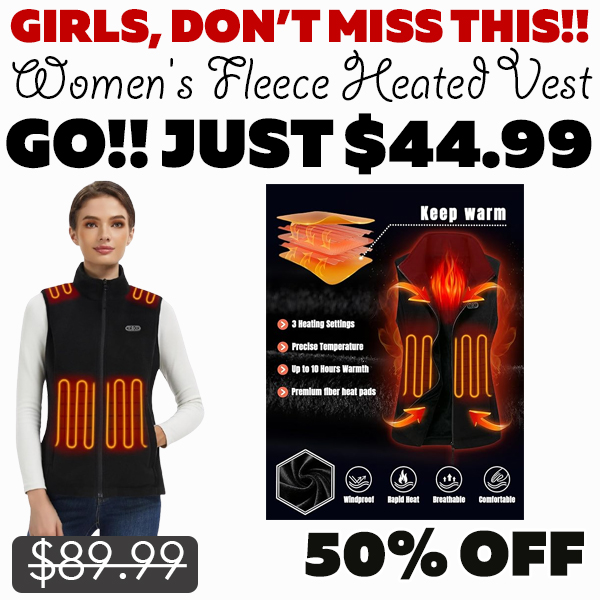 Women's Fleece Heated Vest Only $44.99 (Regularly $89.99)