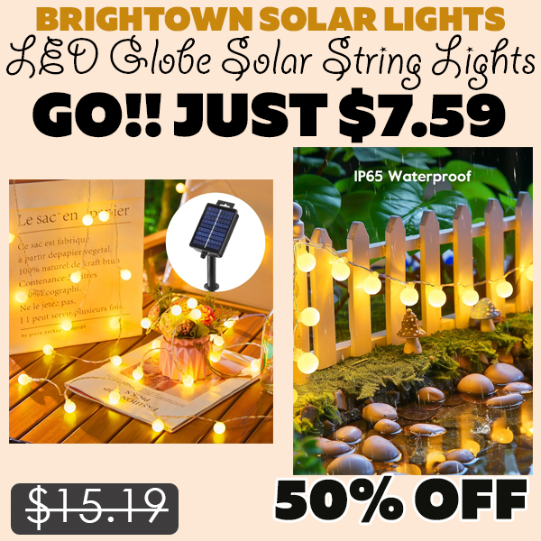 LED Globe Solar String Lights Only $7.59 (Regularly $15.19)