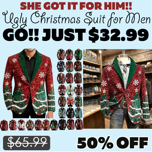 Ugly Christmas Suit for Men Only $32.99 (Regularly $65.99)