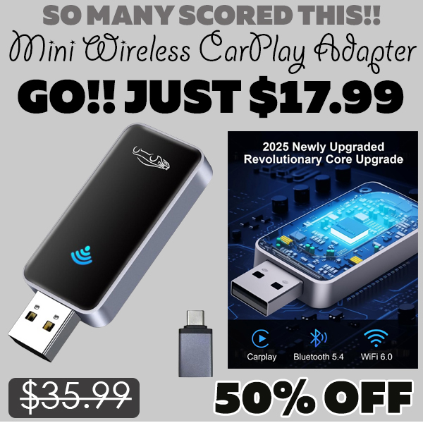 Mini Wireless CarPlay Adapter Only $17.99 (Regularly $35.99)