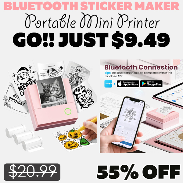 Portable Mini Printer Only $9.49 (Regularly $20.99)