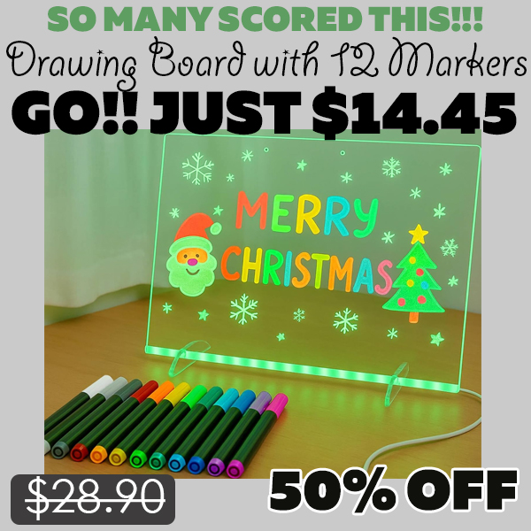 Drawing Board with 12 Markers Only $14.45 (Regularly $28.90)