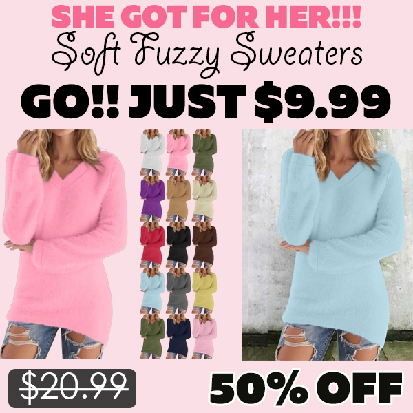 Soft Fuzzy Sweaters Only $9.99 (Regularly $20.99)