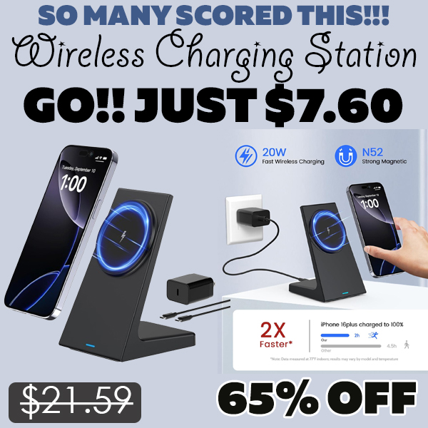 Wireless Charging Station Only $7.60 (Regularly $21.59)