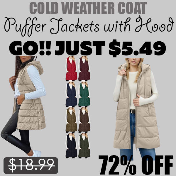 Puffer Jackets with Hood Only $5.49 (Regularly $18.99)