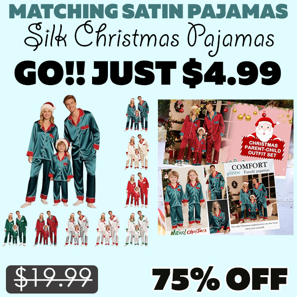 Silk Christmas Pajamas Only $4.99 (Regularly $19.99)