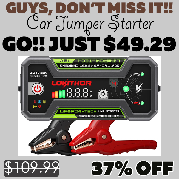 Car Jumper Starter Only $49.29 (Regularly $109.99)