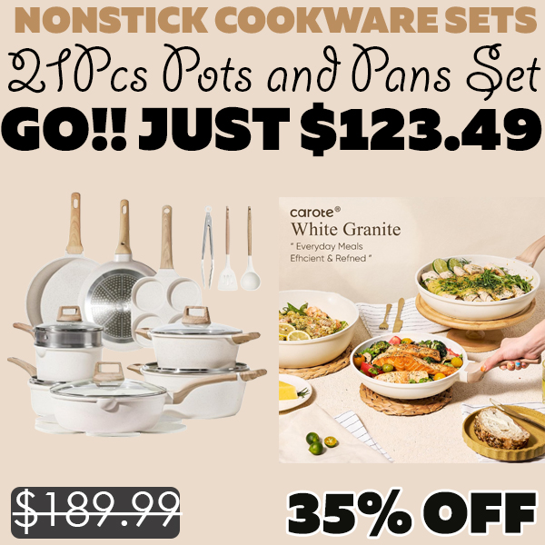 21Pcs Pots and Pans Set Only $123.49 (Regularly $189.99)