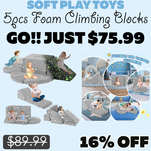 5pcs Foam Climbing Blocks Only $75.99 (Regularly $89.99)