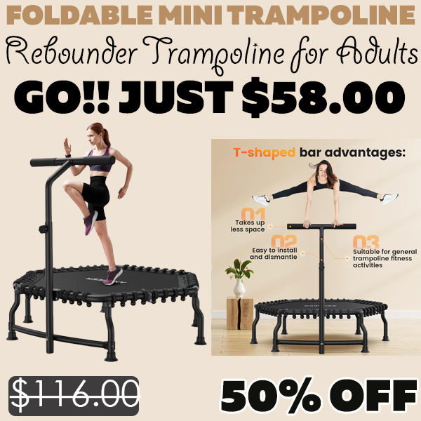 Rebounder Trampoline for Adults Only $58 (Regularly $116)