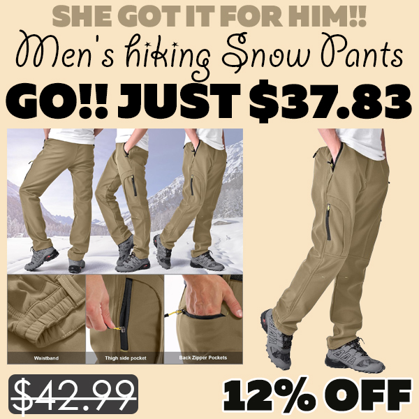Men's hiking Snow Pants Only $37.83 (Regularly $42.99)