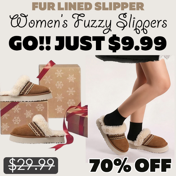 Women’s Fuzzy Slippers Only $9.99 (Regularly $29.99)