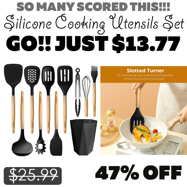 Silicone Cooking Utensils Set Only $13.77 (Regularly $25.99)