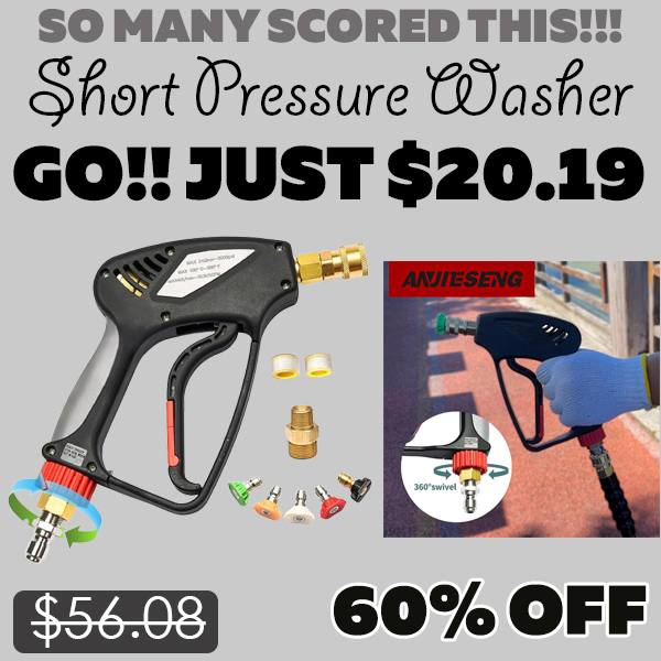 Short Pressure Washer Only $20.19 (Regularly $56.08)