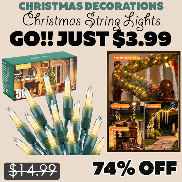 Christmas String Lights Only $3.99 (Regularly $14.99)