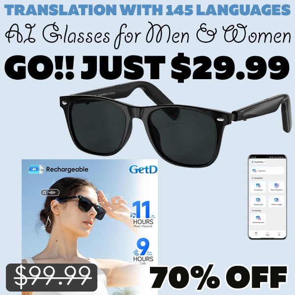 AI Glasses for Men & Women Only $29.99 (Regularly $99.99)