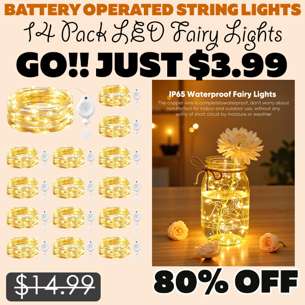 14 Pack LED Fairy Lights Only $3.99 (Regularly $14.99)