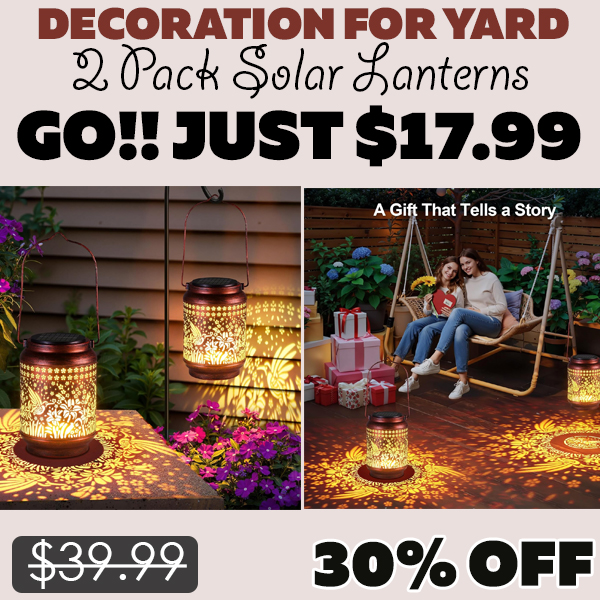 2 Pack Solar Lanterns Only $17.99 (Regularly $39.99)