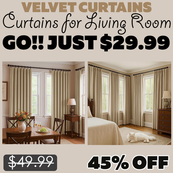 Curtains for Living Room Only $29.99 (Regularly $49.99)