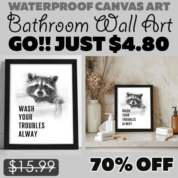 Bathroom Wall Art Only $4.80 (Regularly $15.99)