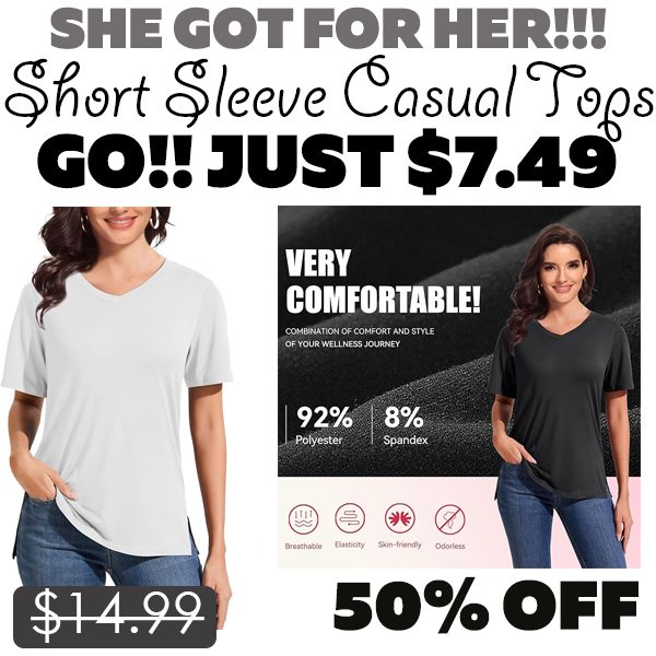 Short Sleeve Casual Tops Only $7.49 (Regularly $14.99)