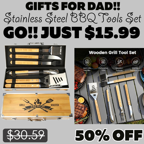 Stainless Steel BBQ Tools Set Only $15.99 (Regularly $30.59)