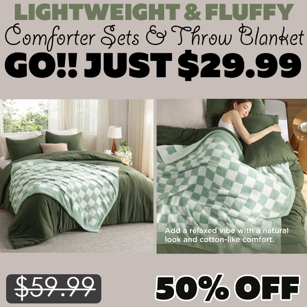 Comforter Sets AND Throw Blanket Only $29.99 (Regularly $59.99)