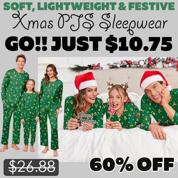 Xmas PJS Sleepwear Only $10.75 (Regularly $26.88)