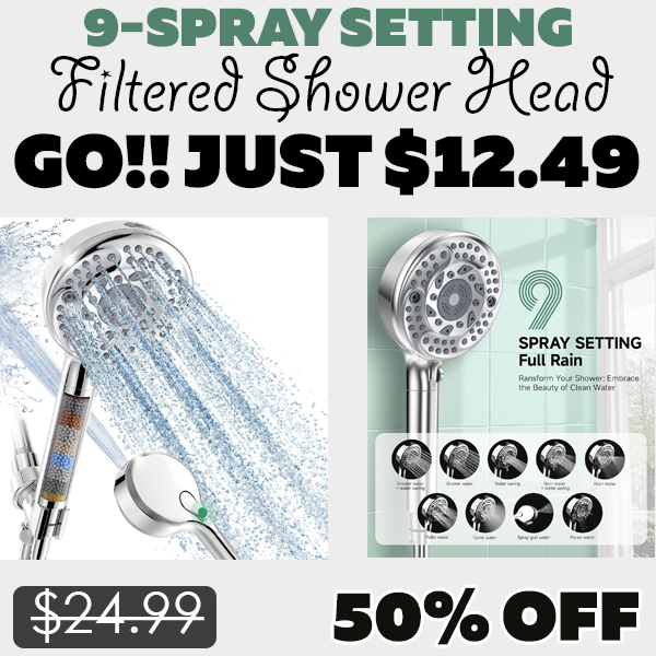 Filtered Shower Head Only $12.49 (Regularly $24.99)