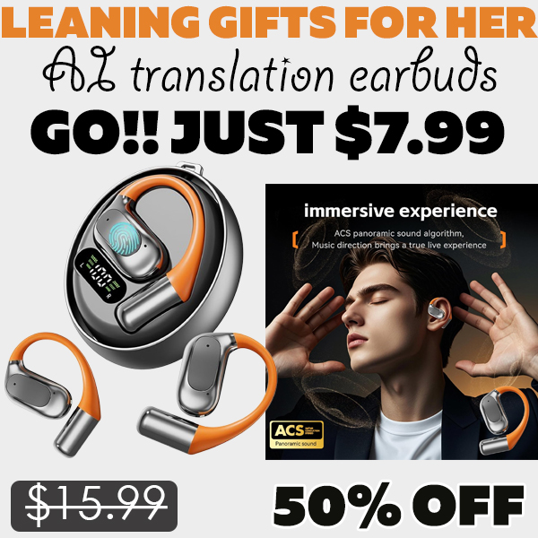 AI translation earbuds Only $7.99 (Regularly $15.99)