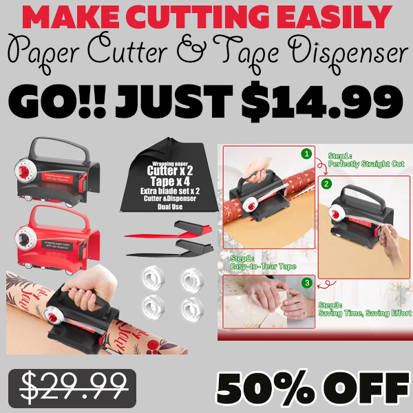 Paper Cutter & Tape Dispenser Only $14.99 (Regularly $29.99)