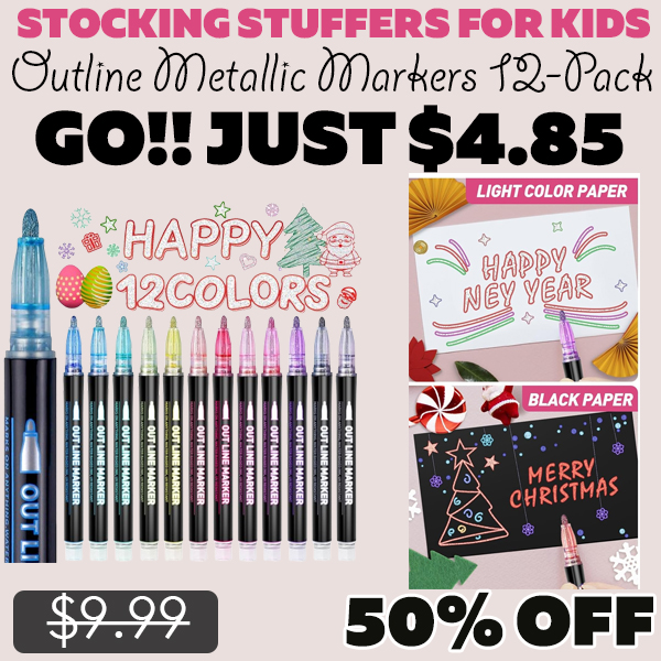 Outline Metallic Markers 12-Pack Only $4.85 (Regularly $9.99)