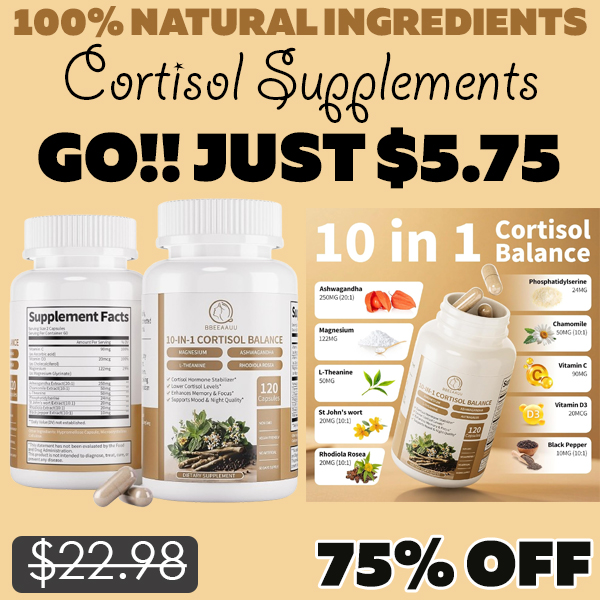 Cortisol Supplements Only $5.75 (Regularly $22.98)