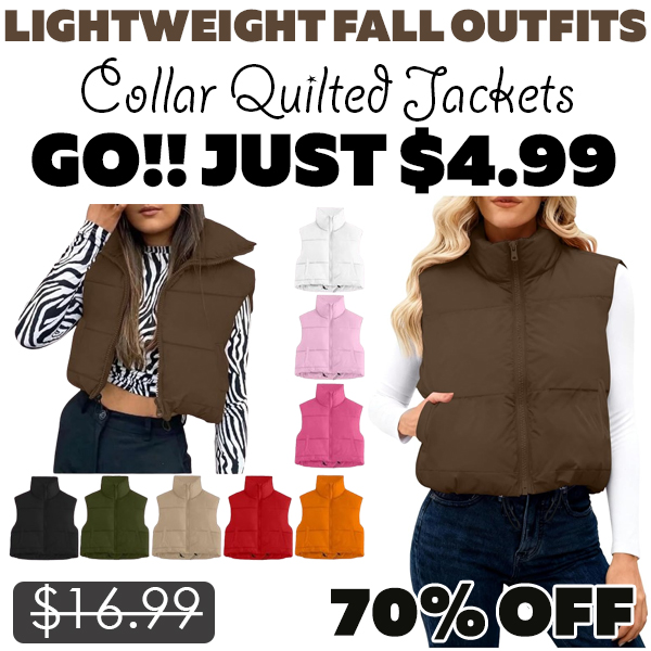 Collar Quilted Jackets Only $4.99 (Regularly $16.99)
