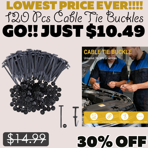 120 Pcs Cable Tie Buckles Only $10.49 (Regularly $14.99)