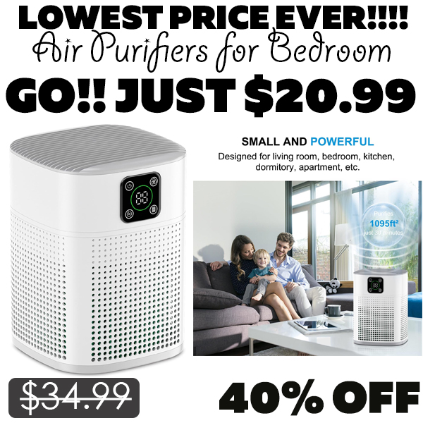 Air Purifiers for Bedroom Only $20.99 (Regularly $34.99)