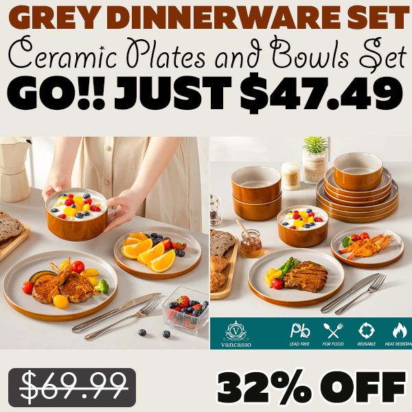 Ceramic Plates and Bowls Set Only $47.49 (Regularly $69.99)