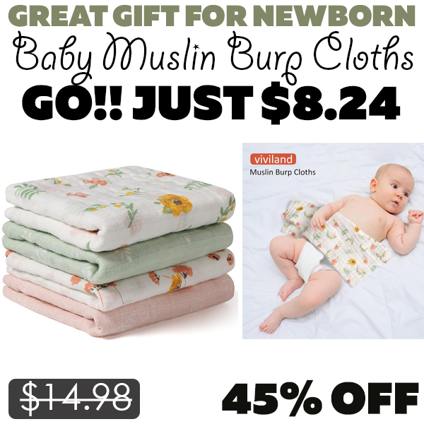 Baby Muslin Burp Cloths Only $8.24 (Regularly $14.98)