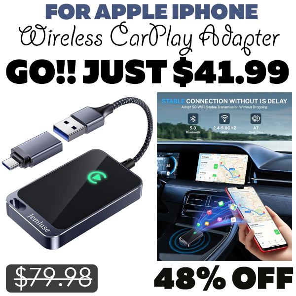 Wireless CarPlay Adapter Only $41.99 (Regularly $79.98)