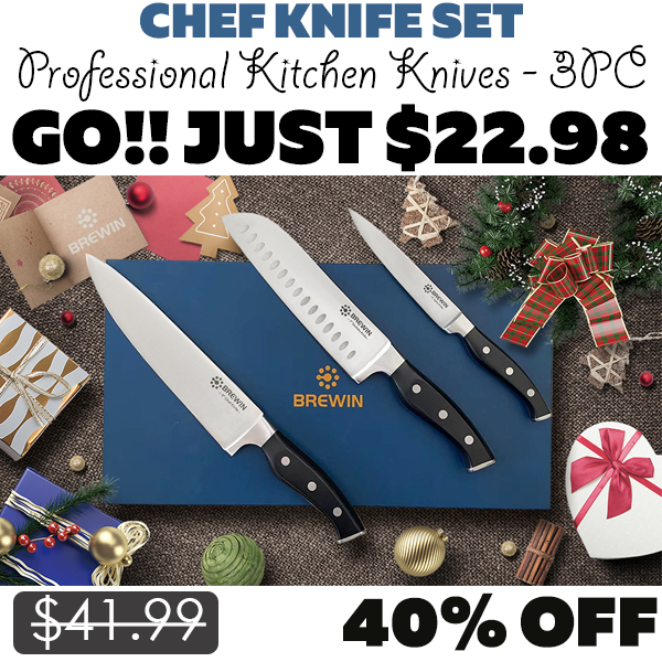 Professional Kitchen Knives - 3PC Only $22.98 (Regularly $41.99)