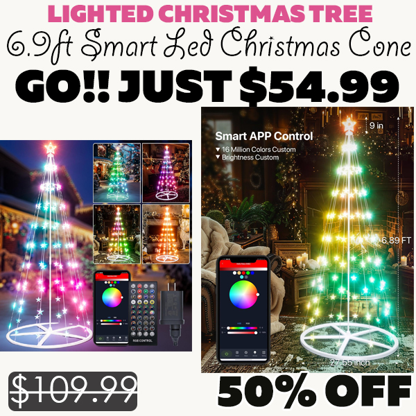 6.9ft Smart Led Christmas Cone Only $54.99 (Regularly $109.99)
