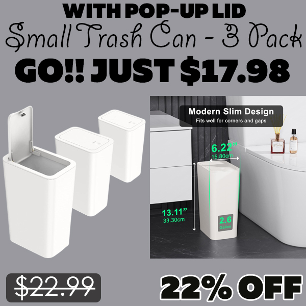 Small Trash Can - 3 Pack Only $17.98 (Regularly $22.99)