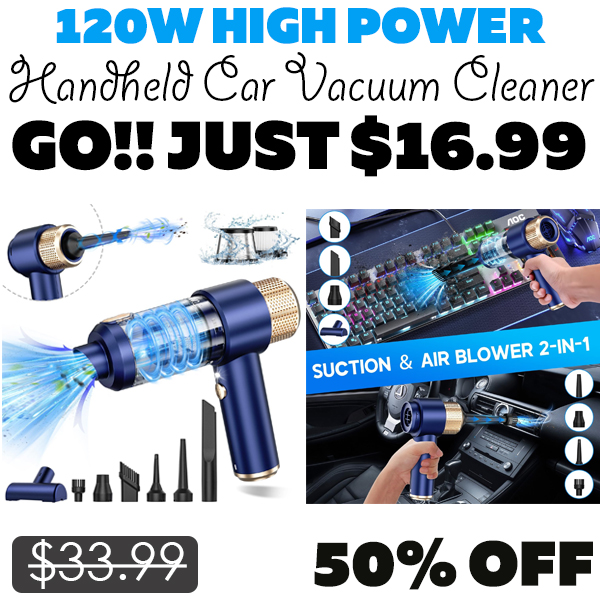 Handheld Car Vacuum Cleaner Only $16.99 (Regularly $33.99)