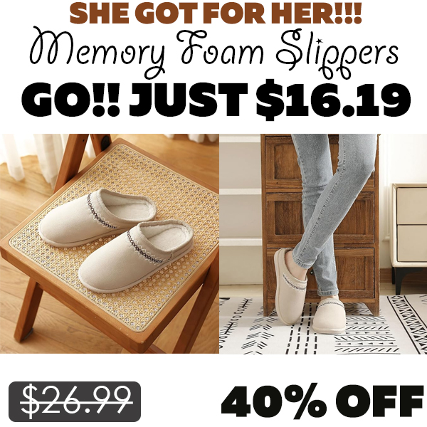 Memory Foam Slippers Only $16.19 (Regularly $26.99)