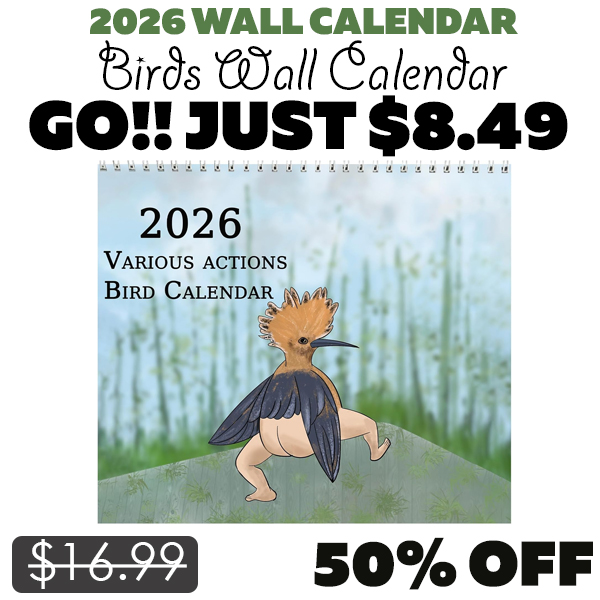 Birds Wall Calendar Only $8.49 (Regularly $16.99)
