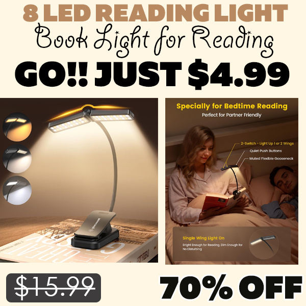 Book Light for Reading Only $4.99 (Regularly $15.99)